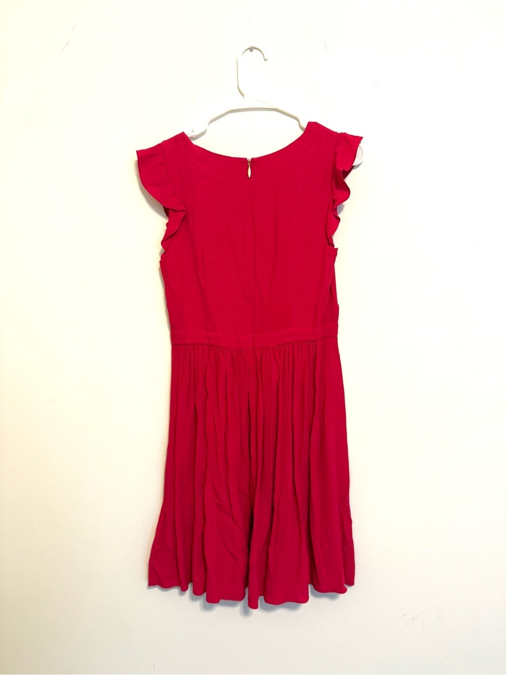 Draper James Raspberry Flutter Sleeve Fit & Flare Dress Size 6 Lined - Picture 6 of 7